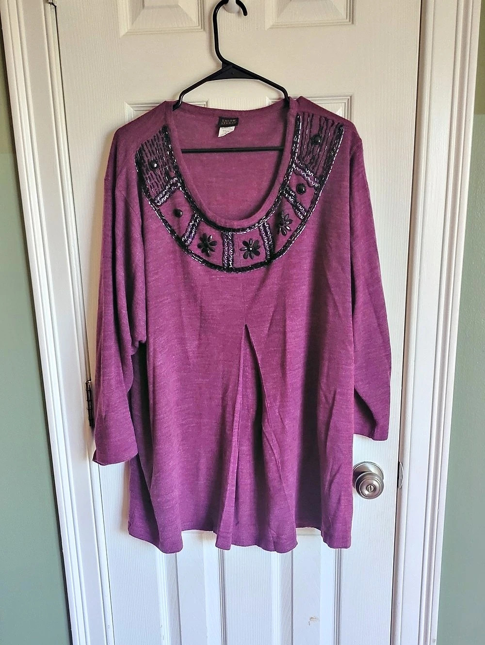 Salon Studio Embellished Purple Tunic Size 4X Like New